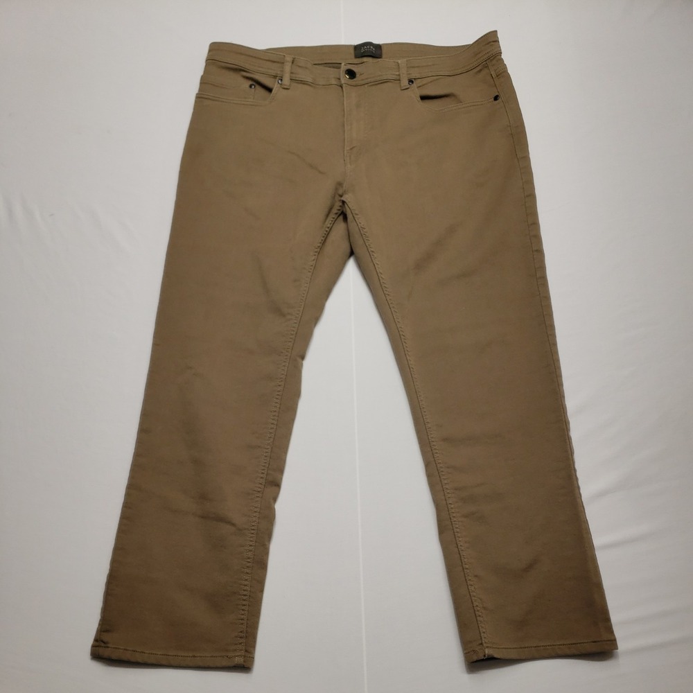Jachs New York Men's Straight Fit Flex Waistband 5-Pocket Pants Tan Size 36X30